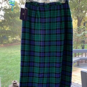Eagles Eye wool plaid straight skirt sz 10